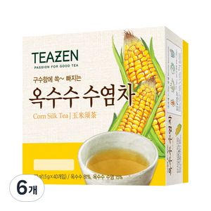 티젠 구수한 맛에 쏙빠지는 옥수수수염차, 1.5g, 40개입, 6개