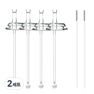 순수아 타사호환 교체형 꼭지 4p + 추달린빨대 4p + 빨대솔 2p 세트, 2세트, 혼합색상