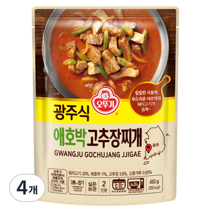 오뚜기 광주식 애호박 고추장찌개, 450g, 4개