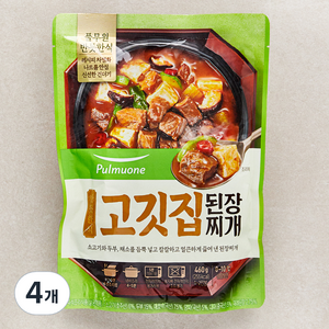 풀무원 반듯한식 고깃집 된장찌개 냉장, 460g, 4개