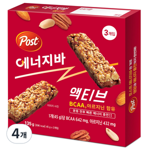 포스트 에너지바 액티브 3p, 135g, 4개