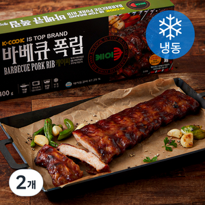 KCOOK 바비큐 폭립 (냉동), 400g, 2개