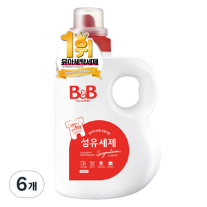 비앤비 비자극 유아 섬유 세제 시그니처 알러젠프리향 용기형, 6개, 1.5L