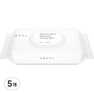 생활공작소 베이킹소다 물티슈 캡형, 60g, 70개입, 5개