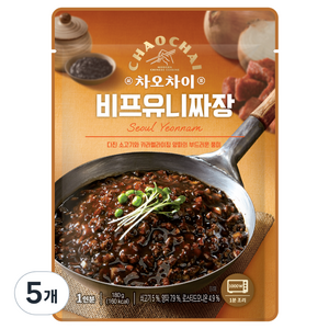 차오차이 비프 유니짜장, 180g, 5개