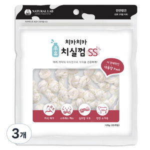 내츄럴랩 치카치카 치실 덴탈껌, 우유, 120g, 3개