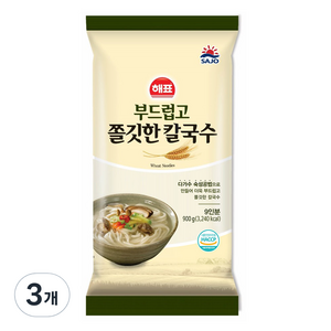 해표 부드럽고 쫄깃한 칼국수, 900g, 3개