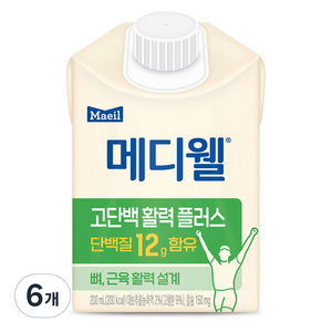 메디웰 고단백 활력 플러스 영양식, 200ml, 6개