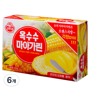 오뚜기 옥수수 마아가린, 200g, 6개