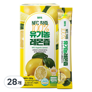 데이앤 NFC 100% 유기농 레몬즙, 280g, 2개