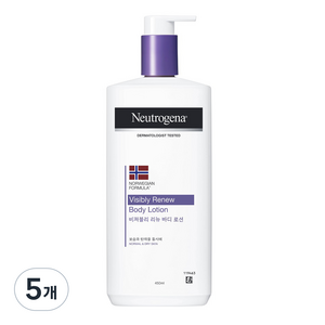 뉴트로지나 노르웨이젼 포뮬러 비져블리 리뉴 엘라시스틱시티 부스팅 바디로션, 450ml, 5개