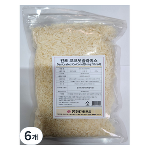 건조 코코넛슬라이스, 400g, 6개