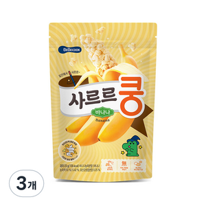 베베쿡 유아용 사르르쿵 과자, 바나나맛, 3개, 23g