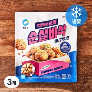 청정원 순살바삭 버터갈릭치킨 (냉동), 300g, 3개