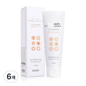 로제 마자린 콜라겐 선블럭 SPF50+ PA+++, 100ml, 6개