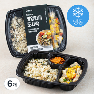 오늘한끼 시래기표고밥 깻잎맛 닭가슴살큐브 도시락 (냉동), 210g, 6개