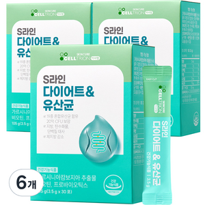 셀트리온 이너랩 S라인 다이어트 유산균, 105g, 6개