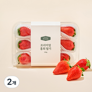 프리미엄 홍희 딸기, 350g(6~9과), 2개