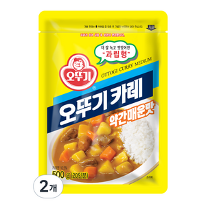 오뚜기 카레 과립형 약간매운맛, 500g, 2개