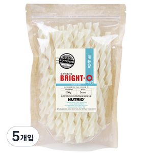 뉴트리오 브라이트오 강아지 치석껌 대용량, 대구살, 250g, 5개