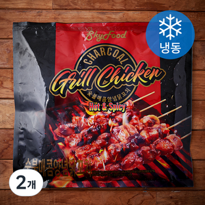 스카이푸드 숯불 매콤양념 닭꼬치 (냉동), 400g, 2개