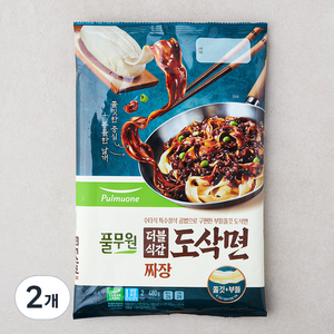 풀무원 더블식감 짜장도삭면 2인, 480g, 2개