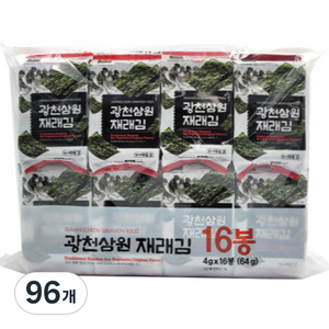 삼원 광천 재래 도시락김 16p, 64g, 6개