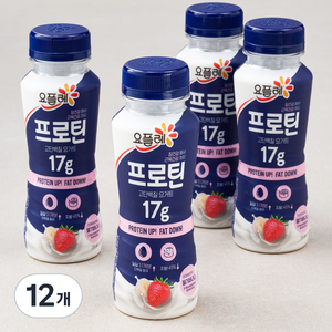 요플레 프로틴 드링크 딸기바나나, 210ml, 12개