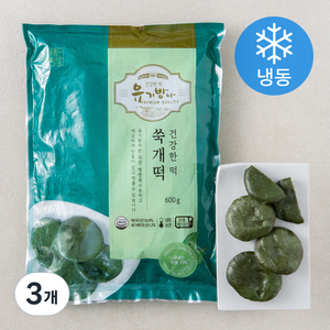 유기방아 쑥개떡 (냉동), 600g, 3개