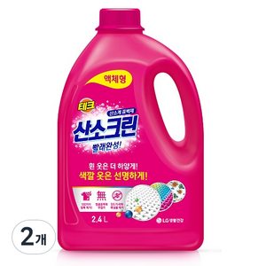 테크 산소크린 액체형 표백제, 2.4L, 2개