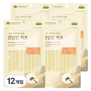 내츄럴랩 건강한치즈 반려견 간식, 오리지널스틱 맛, 100g, 12개