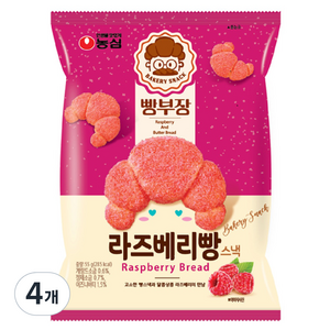 농심 빵부장 라즈베리맛, 55g, 4개