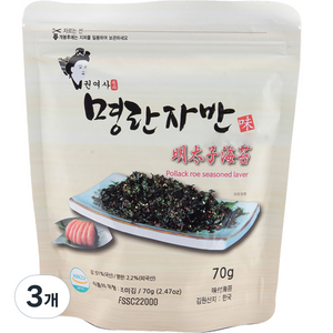 권여사 명란자반, 70g, 3개