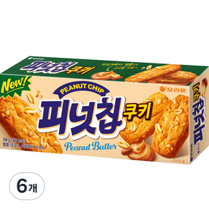 오리온 피넛칩쿠키, 104g, 6개