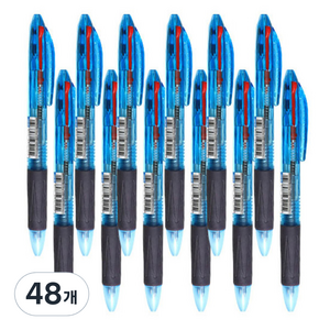 모닝글로리 슬립온 3색 볼펜 0.7 mm, 블루, 48개