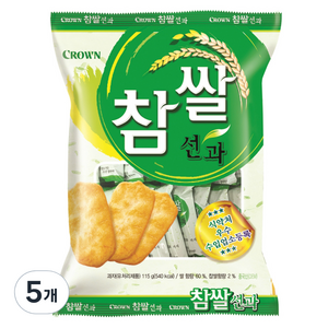 크라운 참쌀선과, 115g, 5개