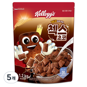 첵스초코 오곡으로 만든 시리얼, 1.2kg, 5개