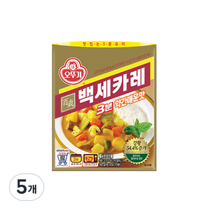 오뚜기3분 백세카레 약간매운맛, 5개, 200g