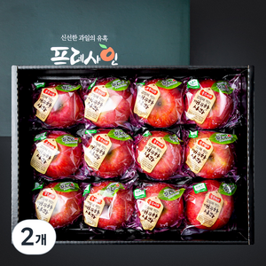 프레샤인 GAP 인증 껍질째 먹는 깨끗한 사과 선물세트, 2개, 3kg(11~12입)