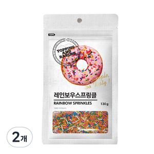 큐원 레인보우 스프링클, 130g, 2개