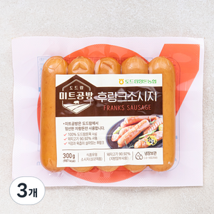 농협식품 도드람 미트공방 후랑크 소세지, 300g, 3개