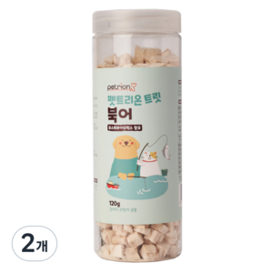 펫트리온 반려동물 트릿 유산균함유 동결건조 간식, 북어, 120g, 2개