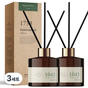 메르헨트 퍼퓸 드 디퓨저 + 섬유리드 10p 세트, 딥그린플라워, 200ml, 3세트