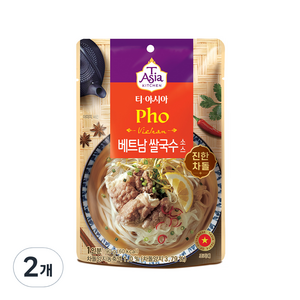 티아시아키친 베트남 쌀국수 소스 진한 차돌, 90g, 2개