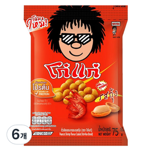 코케 쉬림프 플레이버 땅콩과자, 75g, 6개