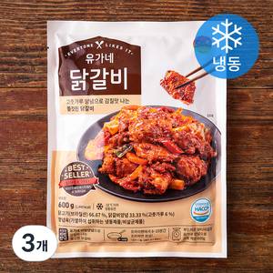 유가네 닭갈비 (냉동), 3개, 600g