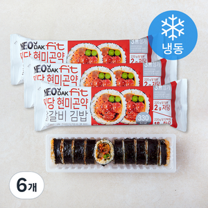 허닭 FIT 저당 현미곤약 닭갈비 김밥 (냉동), 220g, 6개