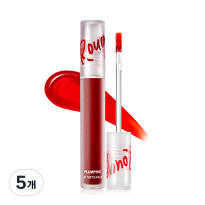 카트린 루즈스타 플럼핑 립 타투팩 5g, 5개, 리칠리 레드