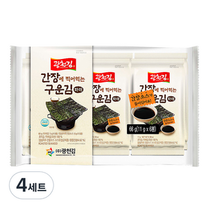 광천김 구운파래 도시락김 5g + 간장소스 6g, 11g, 24개