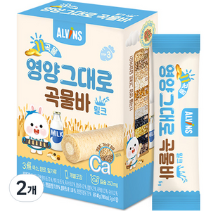 엘빈즈 11곡물 영양그대로 곡물바, 우유맛, 40g, 2개